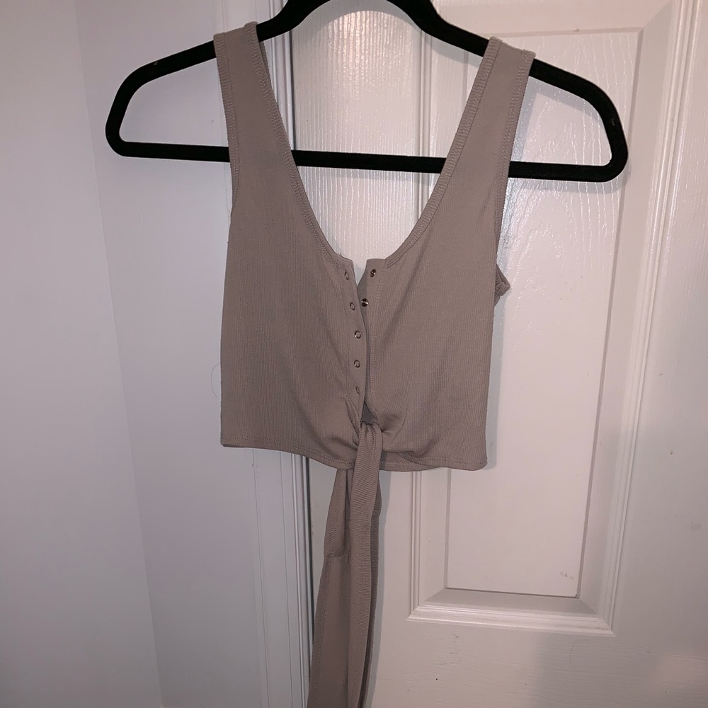 Tie up crop top with buttons